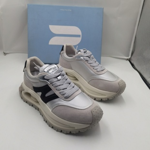 品牌正品商场同款新款女鞋休闲鞋板鞋女鞋系带厚底2K636灰/黑色38