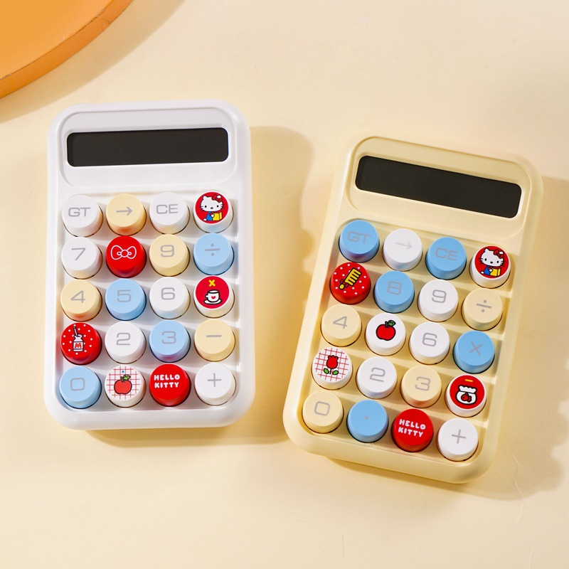 正版凯蒂猫系列机械键盘计算器 高颜值学生彩色小方糖计算机文具
