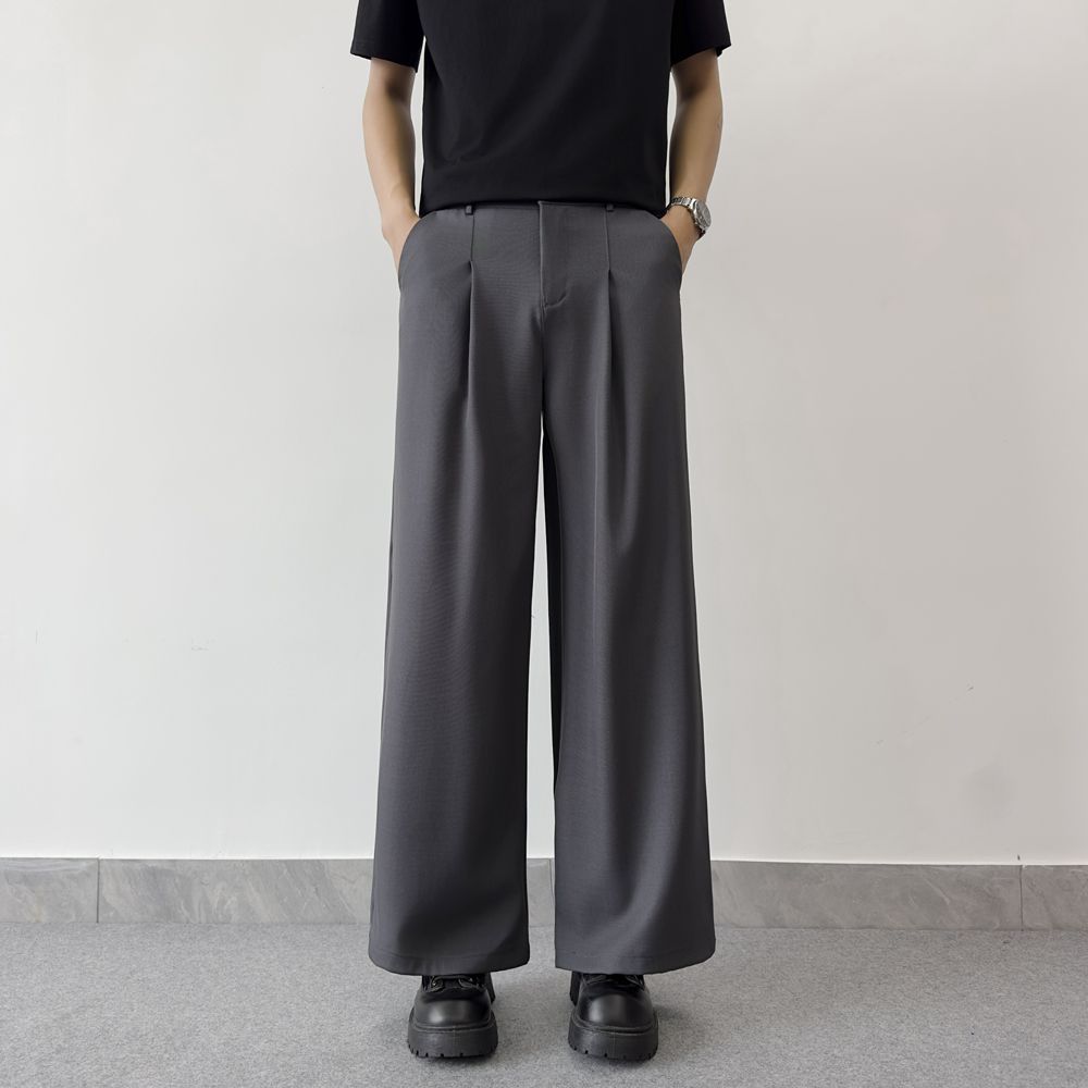高个子西装裤女2026新款黑色裤子直筒宽松高级感垂感加长版阔腿裤