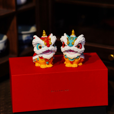 醒狮国潮新中式摆件招财茶宠