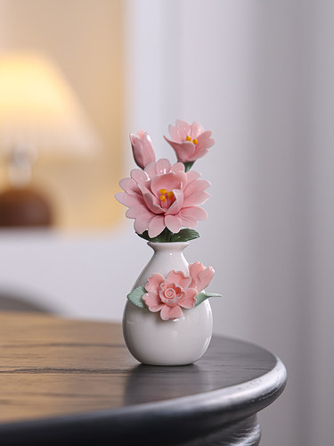 新中式陶瓷花瓶摆件家居客厅电视柜玄关装饰品创意桌面水培小花插