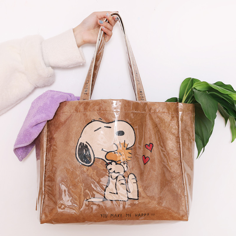 za Snoopy washing DuPont Kraft paper capacity Cartoon Retro One shoulder portable Shopping Totesin the Leather/Lady bags/Men's bag, Ms. bags  category - from Buy2taobao.com to provide professional Taobao agent buy service