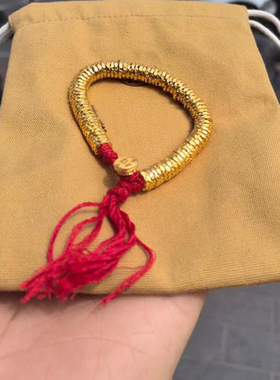 财神盘缠手链古法沙金