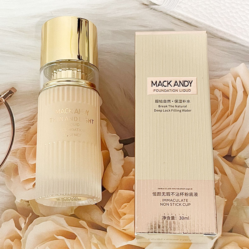 MACK ANDY 恒颜无瑕不沾杯粉底液30ml持妆精华养肤保湿混油皮持久