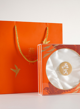 新款高档燕窝包装盒天地盖方形橙色盒子亚克力燕窝礼盒空盒