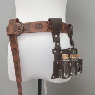 2025新款万圣节cosplay装扮道具中世纪复古炼金术士药水瓶腰包