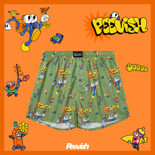 头情侣女居家短睡裤 男裤 孖烟通 宽松内裤 霹危斯PEEVISH纯棉阿罗裤