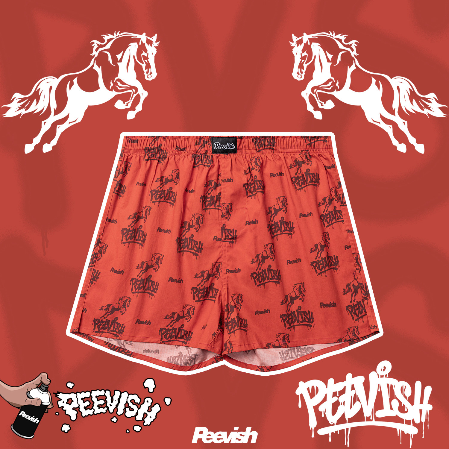 马年本命年结婚阿罗裤宽松红色平角内裤男孖烟通女居家短裤头裤衩