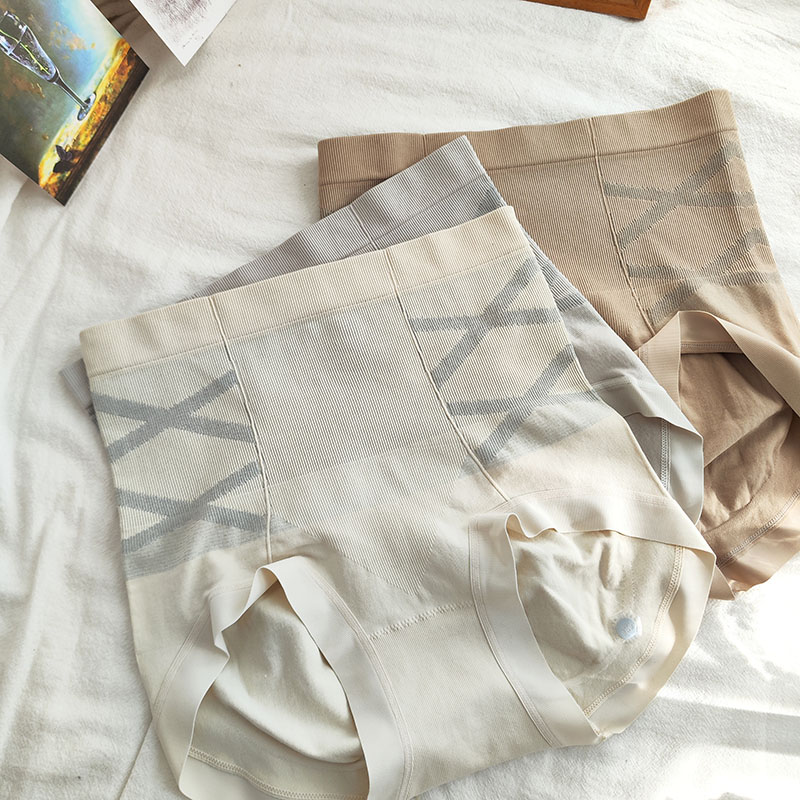 黑绷带高腰无缝收腹提臀女内裤