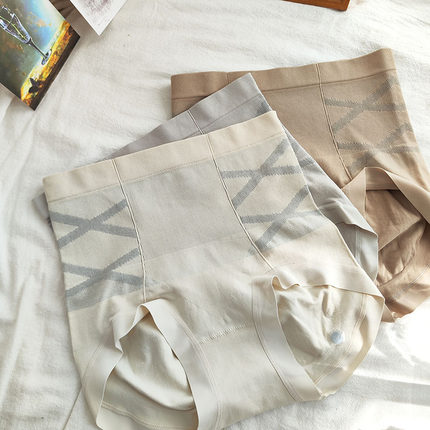 高质感收小肚子~黑绷带高腰无缝收腹提臀女内裤7A抗菌三角裤亲肤