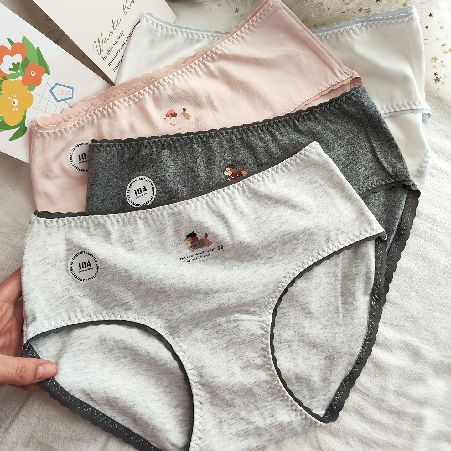 少女内裤A类棉中腰三角裤