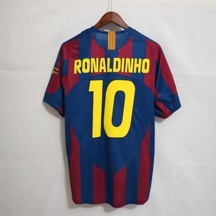 Fcb 05 06 Ronaldinho MESSI Vintage CLASSIC Soccer Jerseys