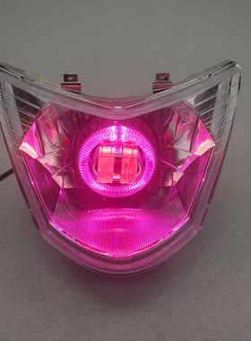 摩托车配件GY6三阳鬼火125一代天使眼爆闪LED车灯鬼1前大灯总成