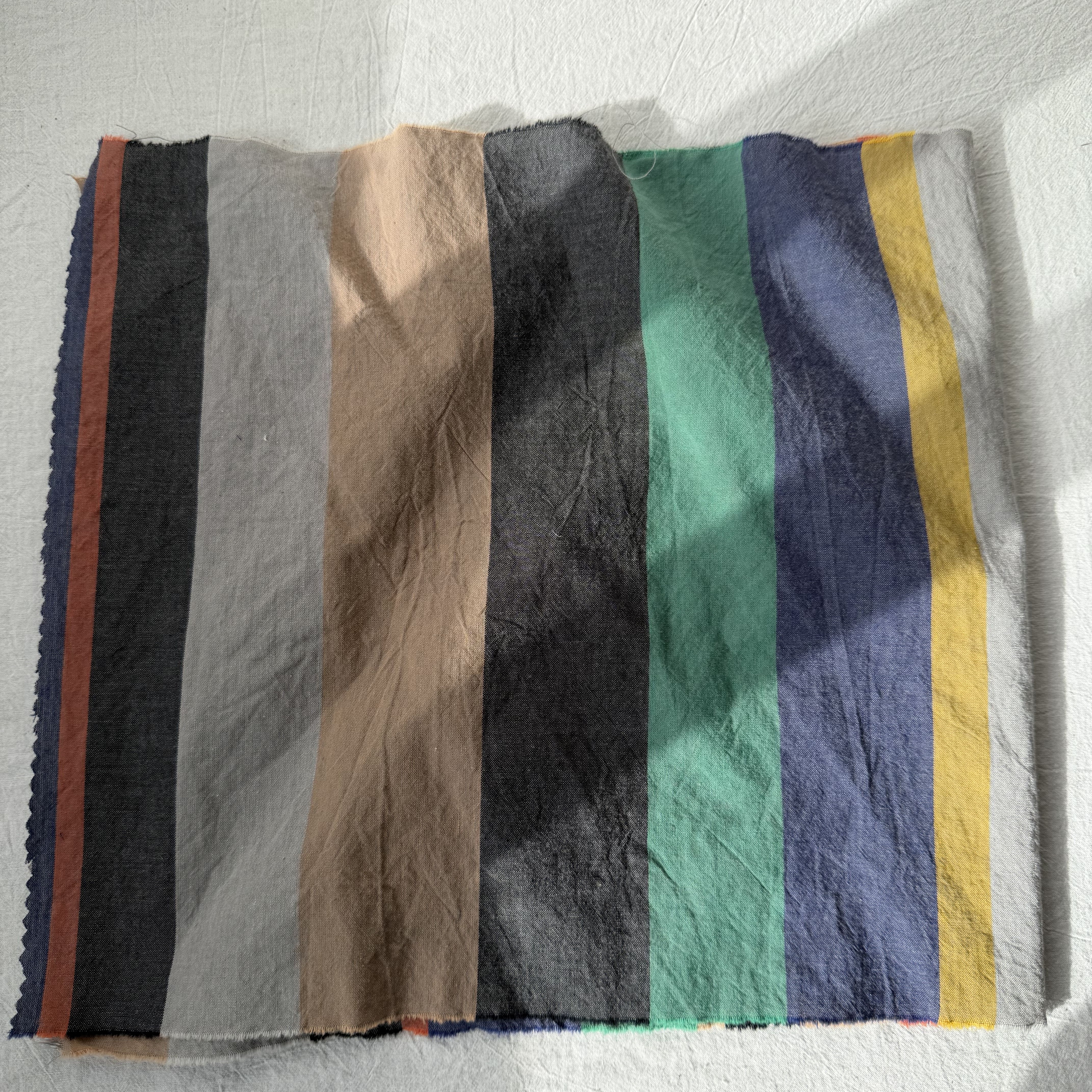 全棉复古条纹纯棉布料做衣服连衣裙床品面料色织水洗手工diy棉布