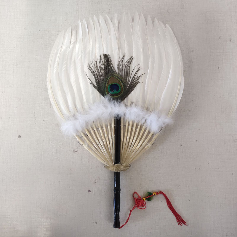 孕妇宝宝扇鹅毛扇婴儿羽毛扇诸葛孔明扇夏季小孩扇纯手工表演扇