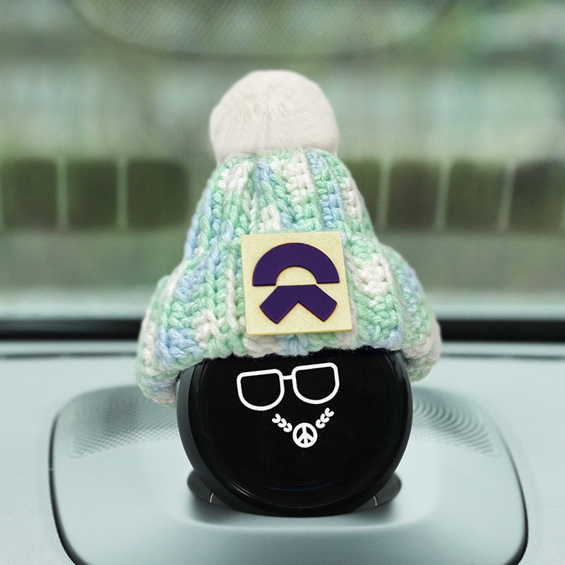 适用蔚来汽车nomi帽子毛线马卡龙