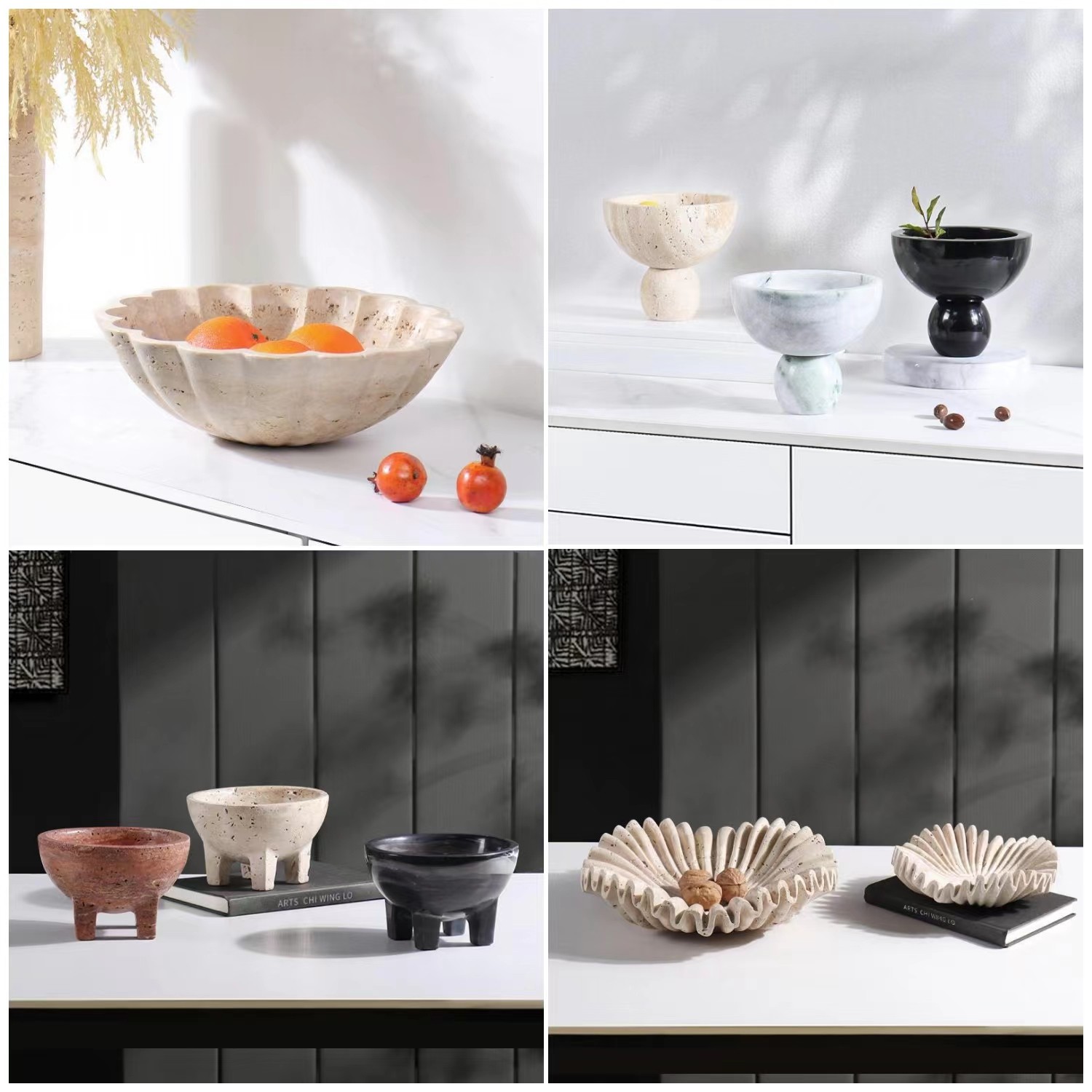 轻奢风客厅电视柜茶几玄关样板房酒店创意大理石装饰收纳果盘摆件,家居饰品,装饰摆件,淘宝优惠券,粉丝福利购,淘宝优惠卷