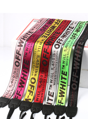 单反相机背带数码相机微单相机肩带 定制黄色字母offwhite相机带