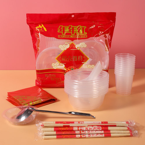 加大加厚一次性餐具套装量大优惠