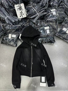 6768款2026早春新款连帽水洗卫衣女款短款长袖开衫上衣外套百搭