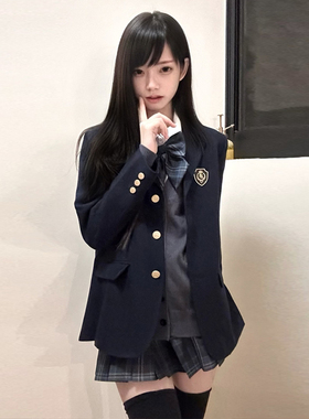 花千猪原创 圣研高西装 学院风校供感jk制服三粒扣款多色百搭外套