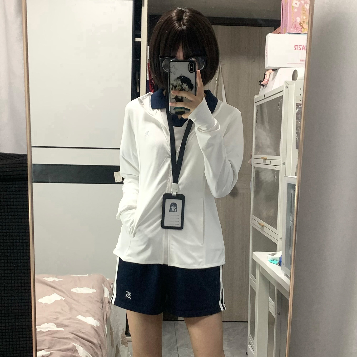 花千猪原创 连帽防晒衣 夏令时透气收腰薄外套jk女款多色防晒服