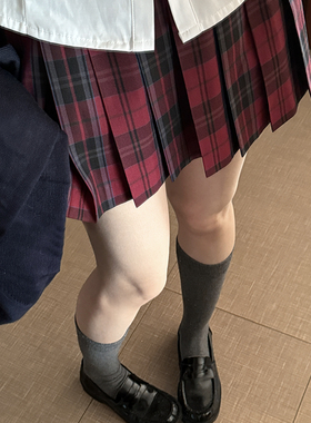 花千猪原创 宴川格裙  jk制服校供感a字型百褶裙红格百搭款jk裙