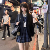 学院风校供感jk制服微收腰款 花千猪原创 崎野高西装 双色百搭外套