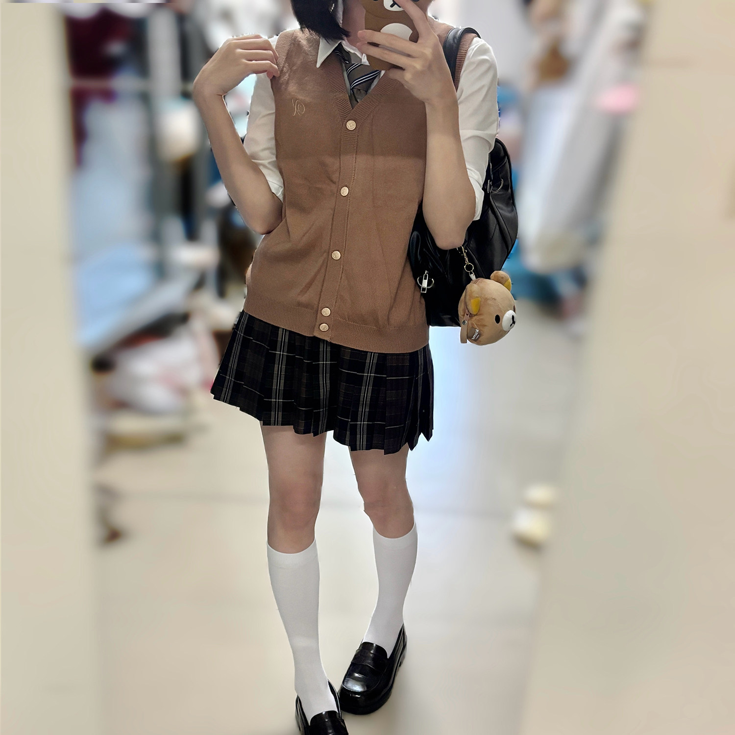 花千猪原创 背心开衫 JK多色毛衣针织外套jk制服学院风秋冬款上衣