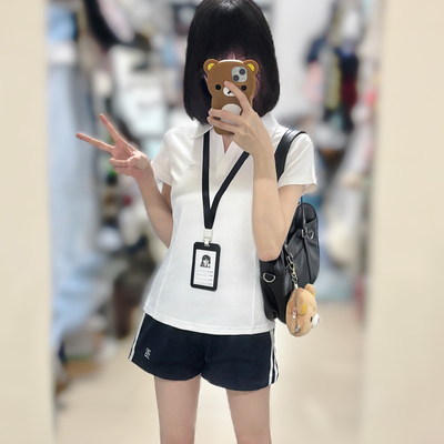 花千猪新品 小沐夏凉感速干T恤  校供感polo衫修身运动款jk短袖
