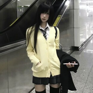 花千猪原创 开衫毛衣 JK多色针织外套学院风校供感jk制服长袖上衣