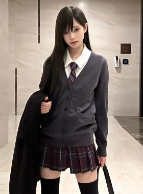 花千猪原创 毛衣开衫 JK多色针织外套学院风校供感jk制服长袖上衣