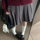 jk制服校供感a字型百褶裙红灰格百搭款 花千猪新品 椿屿格裙 jk裙