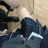 jk裙 jk制服校供感a字型百褶裙蓝黑格百搭款 花千猪原创 辉夜格裙