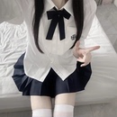 jk制服刺绣款 花千猪原创 长袖 学院风白色蓝色短袖 上衣 小铃音衬衫