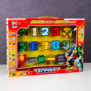 新乐新变形教室之数字合体机器人26个字母动物恐龙儿童启蒙玩具