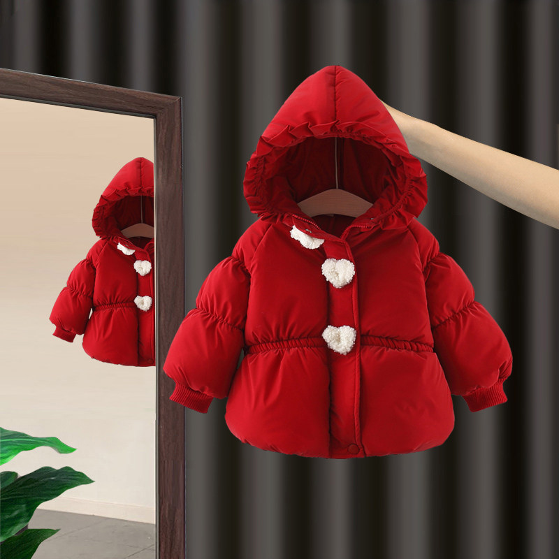 婴儿冬装加绒连帽洋气外套女宝棉衣冬季加厚拜年服女儿童红色棉袄,童装/婴儿装/亲子装,棉袄/棉服,淘宝优惠券,粉丝福利购,淘宝优惠卷