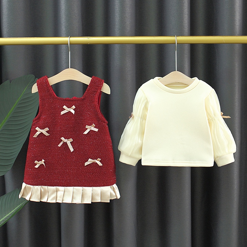 女童秋冬季加绒连衣裙