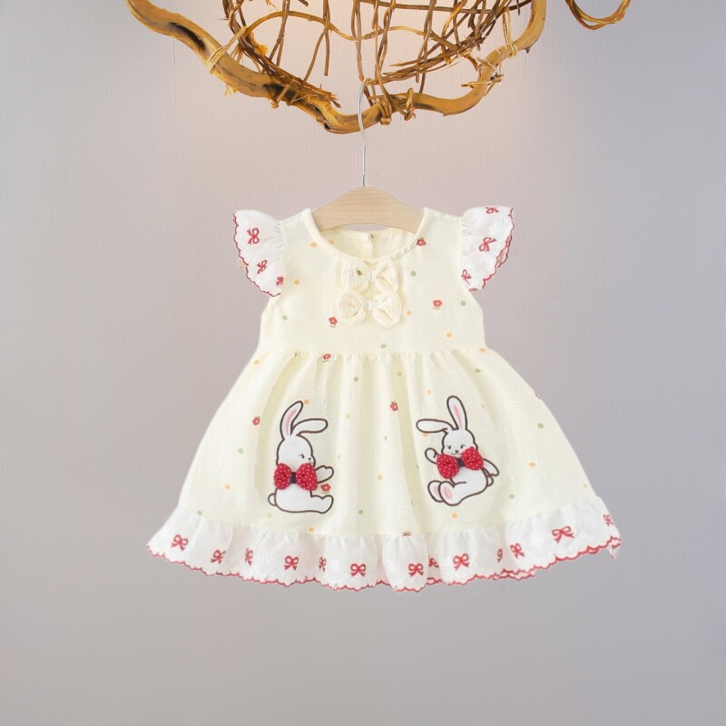 童装夏季连衣裙女宝宝0一4岁韩版婴儿无袖卡通裙子女童夏装公主裙