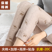 校服内穿保暖裤 高腰棉裤 冬季 显瘦加绒加厚妈妈秋裤 修身 蚕丝羊毛裤