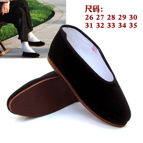 高龄老人尖头防滑小脚鞋底布鞋