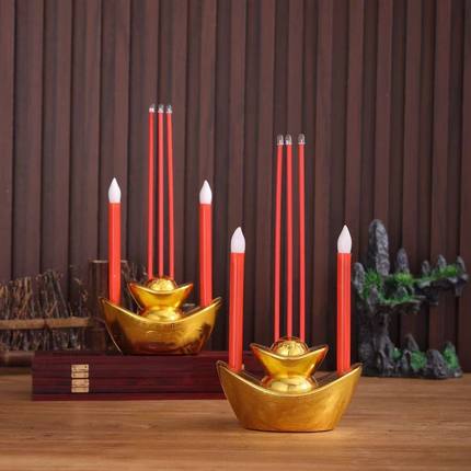 无烟LED仿真元宝电子香炉祭祀拜佛香烛供台灯