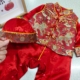 周岁礼服男宝宝真丝中国风红色抓周拜年服婴儿百日宴新中式 连体衣