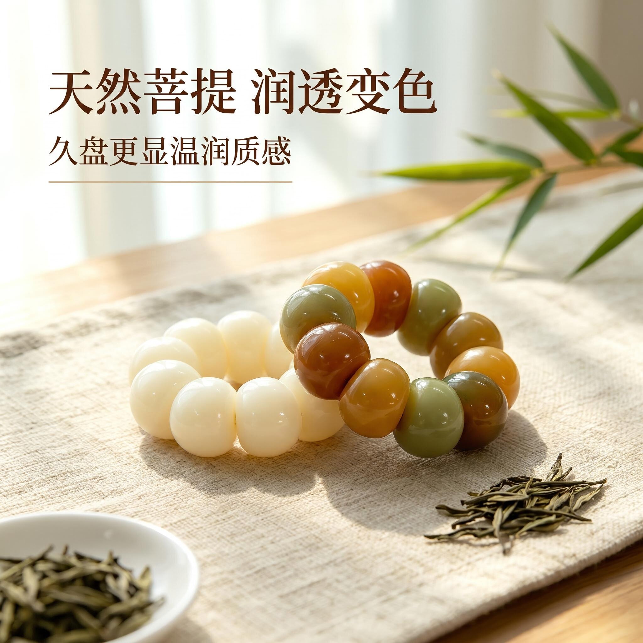 白玉菩提盘玩绕指柔手捻民族风奶白色精工手链手串单圈文玩批发