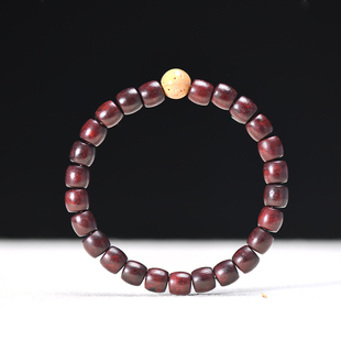 血檀桶珠7mm手链金刚菩提爱心吊坠佛珠饰品文玩简约DIY手饰批发