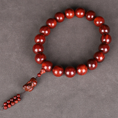 赞比亚小叶紫檀30mm大罗汉珠高密血檀18子佛珠手持念珠文玩饰品