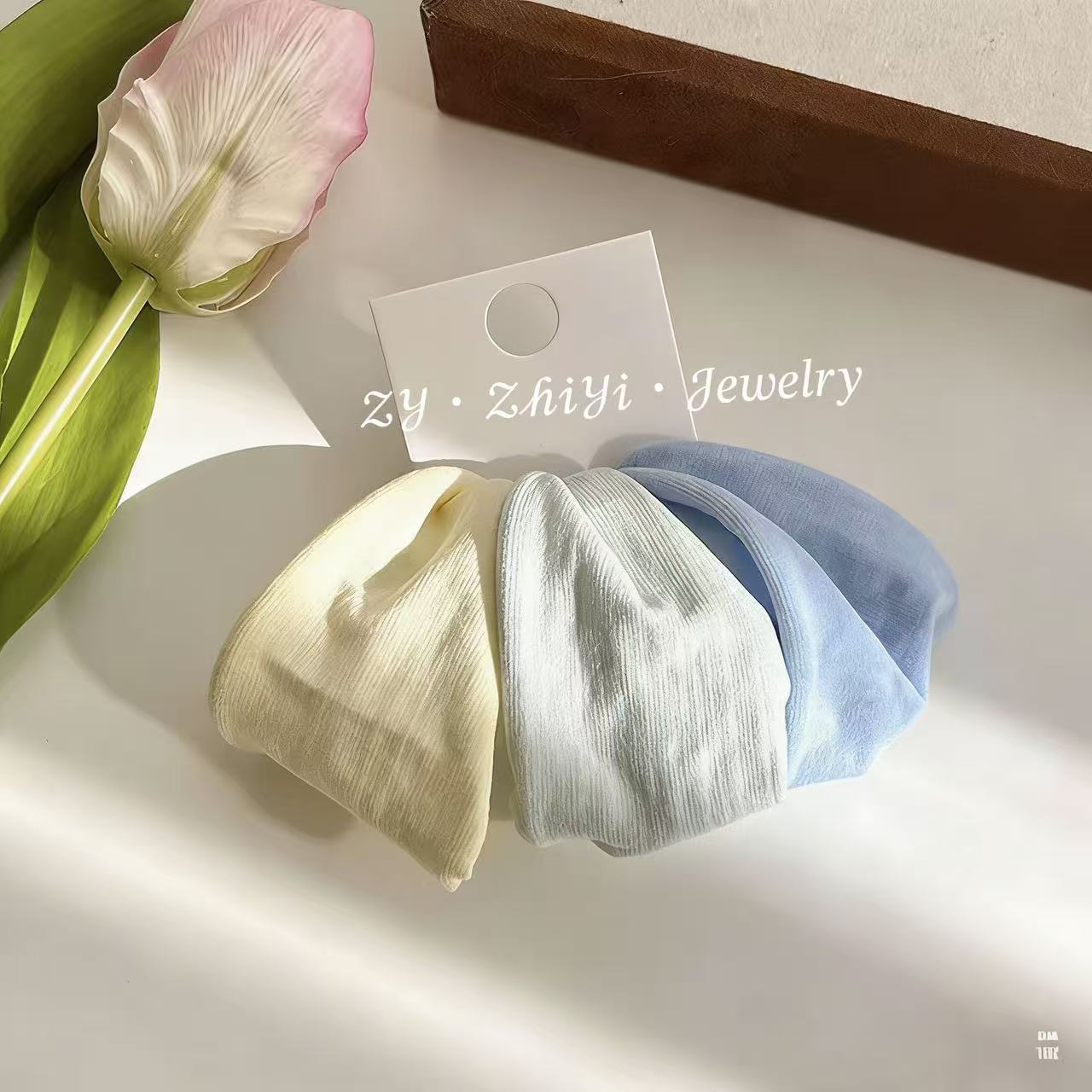 高弹力超宽无接缝发圈高级感不伤发发饰皮筋女孩高马尾面膜肌发圈