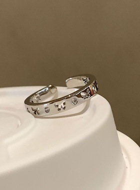 不规则蝴蝶结戒指男女轻奢简约甜酷风开口食指戒时尚个性情侣对戒