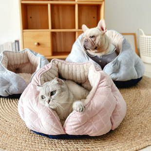 包围式狗帐篷狗窝猫窝半封闭挡风安全感秋冬软窝房子保暖加厚包裹