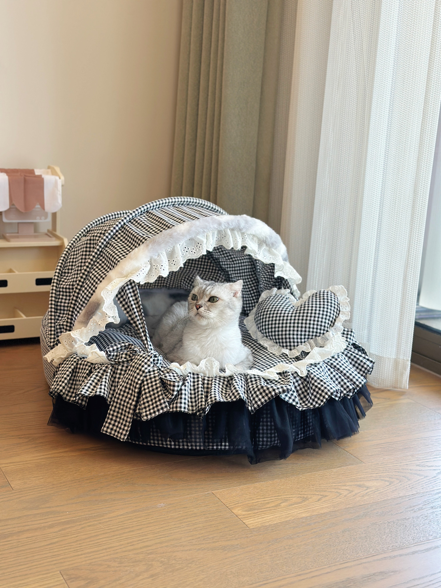 猫房子猫咪帐篷全可拆洗四季宠物窝房子花边冬季保暖狗窝猫窝摇篮